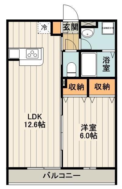 リブリ・こだま拝島町(1LDK/2階)の間取り写真