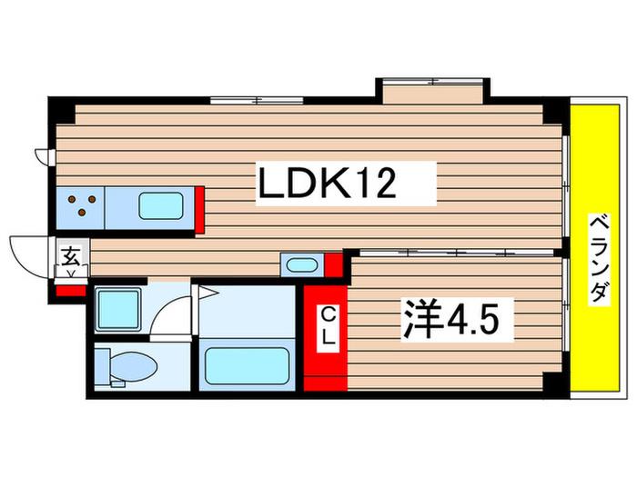 森兼マンション(1LDK/3階)の間取り写真