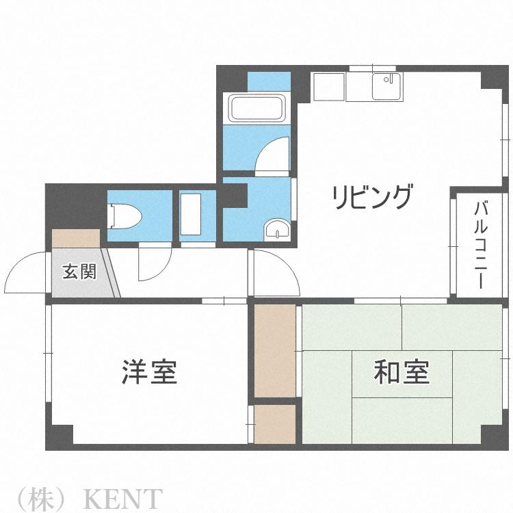 クリスタルコーポ(2LDK/4階)の間取り写真