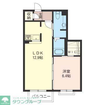 ORANGE DOOR(1LDK/2階)の間取り写真