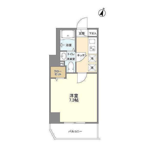 アルファコート西川口26(1K/8階)の間取り写真
