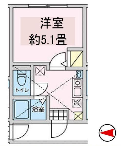 リーヴェルポート四ツ木アクシス(1K/1階)の間取り写真