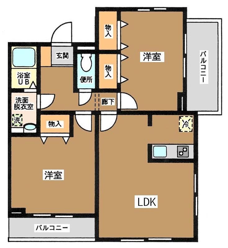 パラッツィナ町屋(2LDK/3階)の間取り写真