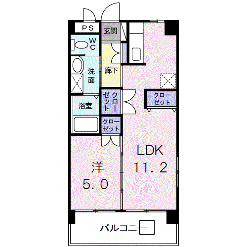 ミログロッサ(1LDK/4階)の間取り写真