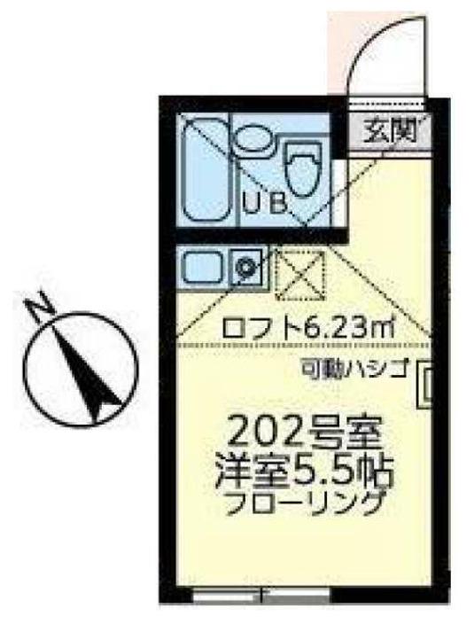ユナイト阪東橋シドニーの杜(ワンルーム/2階)の間取り写真