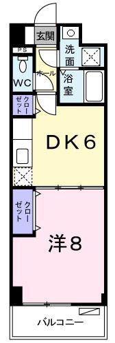 コン・タント・アモーレ(1DK/2階)の間取り写真