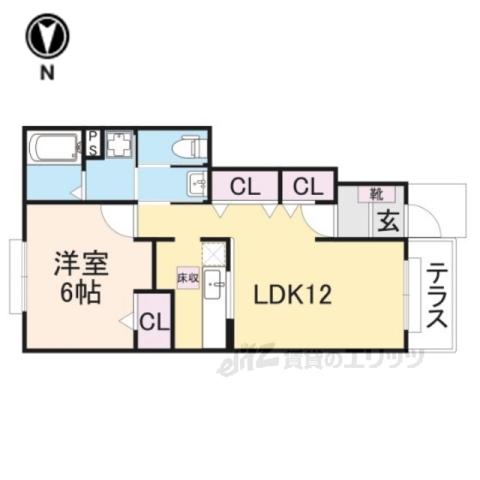 ルナハイツ(1LDK/1階)の間取り写真