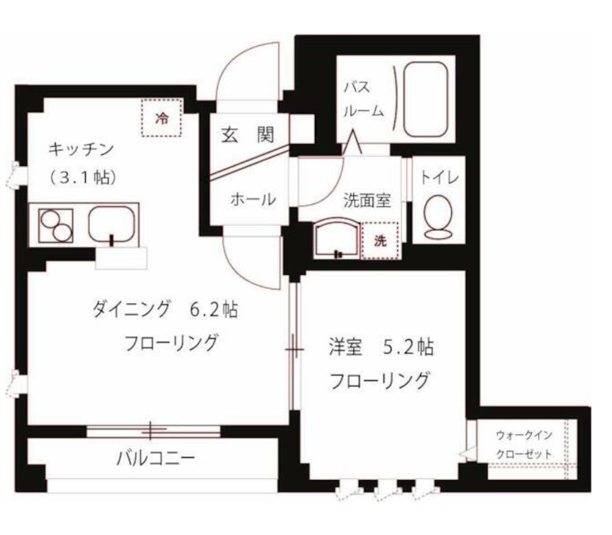 リヴィエールブラン(1LDK/3階)の間取り写真