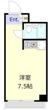 ライオンズマンション関内第弐(ワンルーム/5階)の間取り写真