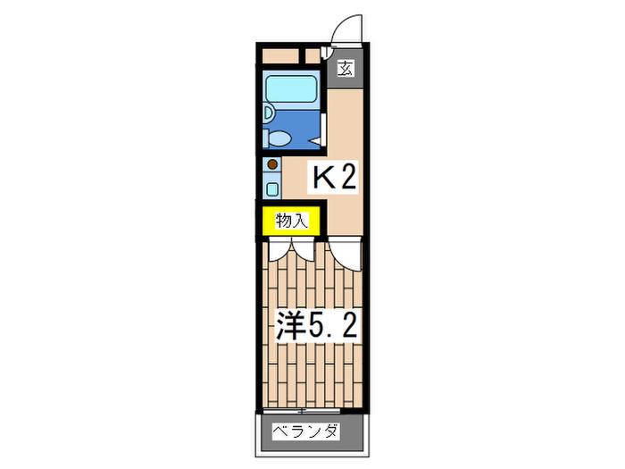 レオハウス下倉田(1K/2階)の間取り写真