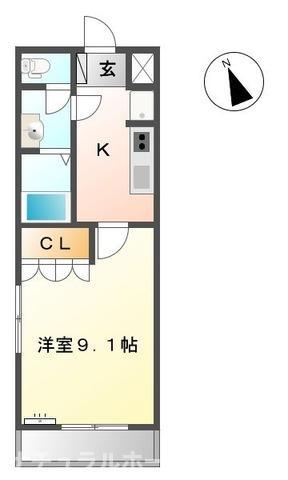 パストラル(1K/1階)の間取り写真