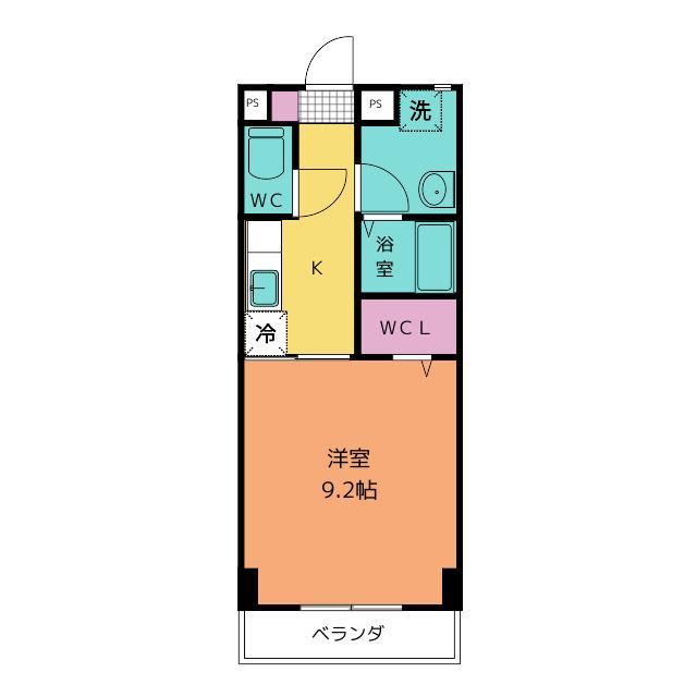 ライフクレア東山(1K/1階)の間取り写真