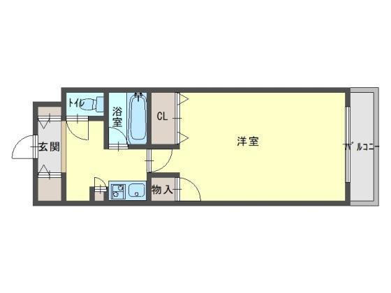 GRECALE南町(1K/3階)の間取り写真
