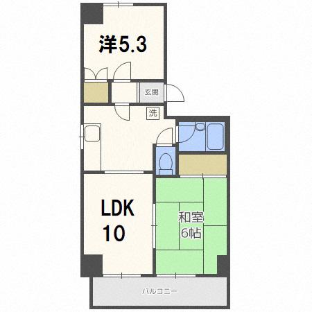 ティアナビル(2LDK/2階)の間取り写真