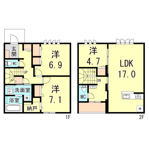 芦屋川ガーデンヒルズ(3LDK/1階)の間取り写真