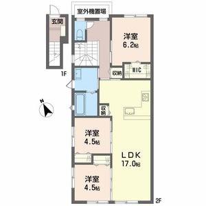 メゾンドソラIII(3LDK/2階)の間取り写真