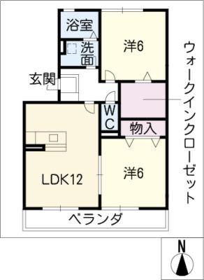 リヴィエール(2LDK/3階)の間取り写真