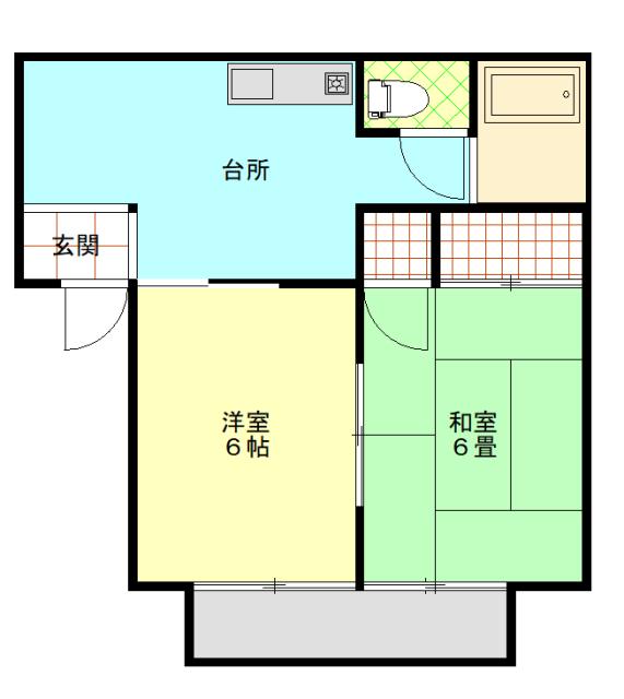 レジデンスJIN(2K/1階)の間取り写真
