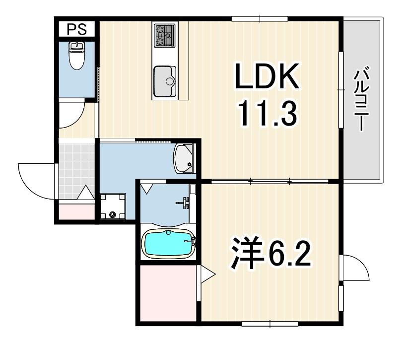 HEBEL MAISON VERVEINE(1LDK/3階)の間取り写真