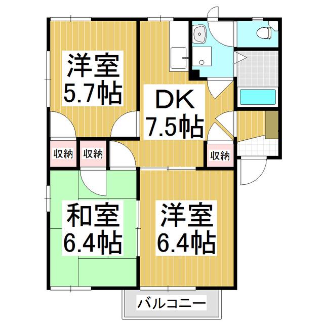 コーポ高橋 A(3DK/1階)の間取り写真