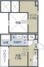 LALUCE烏森(1K/1階)の間取り写真