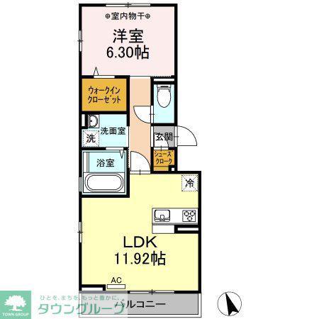 ルミエールI(1LDK/3階)の間取り写真
