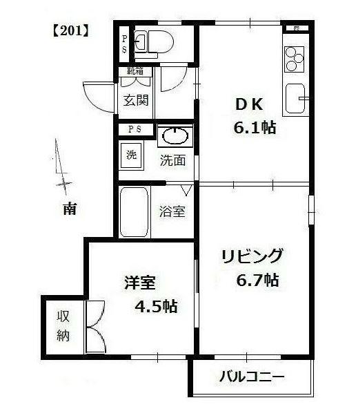 フラッツ・イト中目黒(1LDK/2階)の間取り写真