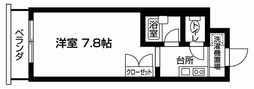 コンフォート一橋学園(1K/2階)の間取り写真