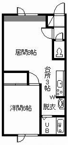 リバーハイツ5.1(1LDK/1階)の間取り写真