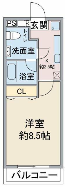 高砂桜喜(1K/2階)の間取り写真
