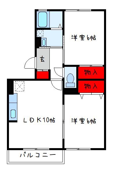 グレース岸田(2LDK/1階)の間取り写真