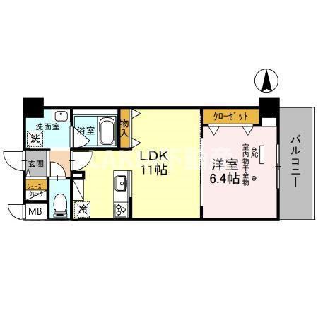 グランツコート御幣島(1LDK/1階)の間取り写真
