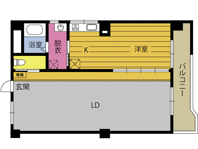 ヴィラ宮崎(1LDK/5階)の間取り写真