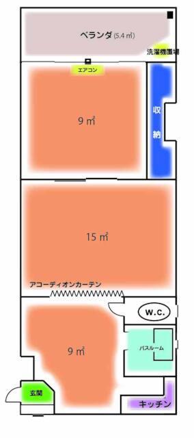 コーポラス井の元(2DK/3階)の間取り写真