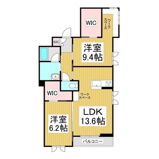 シャーメゾンPREMIAS(2LDK/2階)の間取り写真
