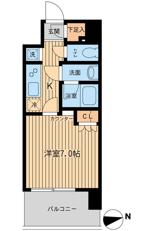 エルシア五反田(1K/9階)の間取り写真