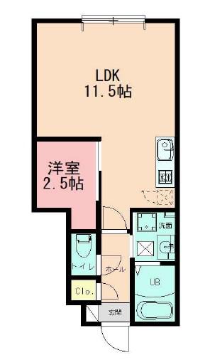 レクシア井土ヶ谷(1LDK/1階)の間取り写真