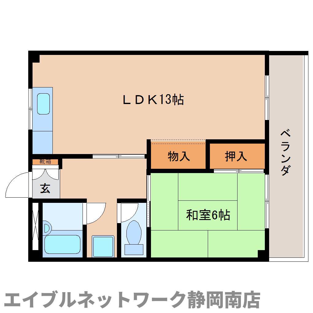 コーポトヨハラ(1LDK/4階)の間取り写真