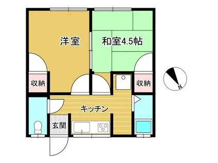 曙ハイツ(2K/1階)の間取り写真