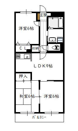 第2ユーミーハイツ(3LDK/2階)の間取り写真