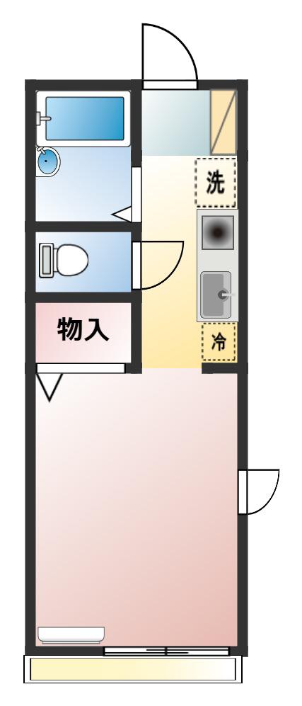 メルヴェーユ立川(ワンルーム/2階)の間取り写真