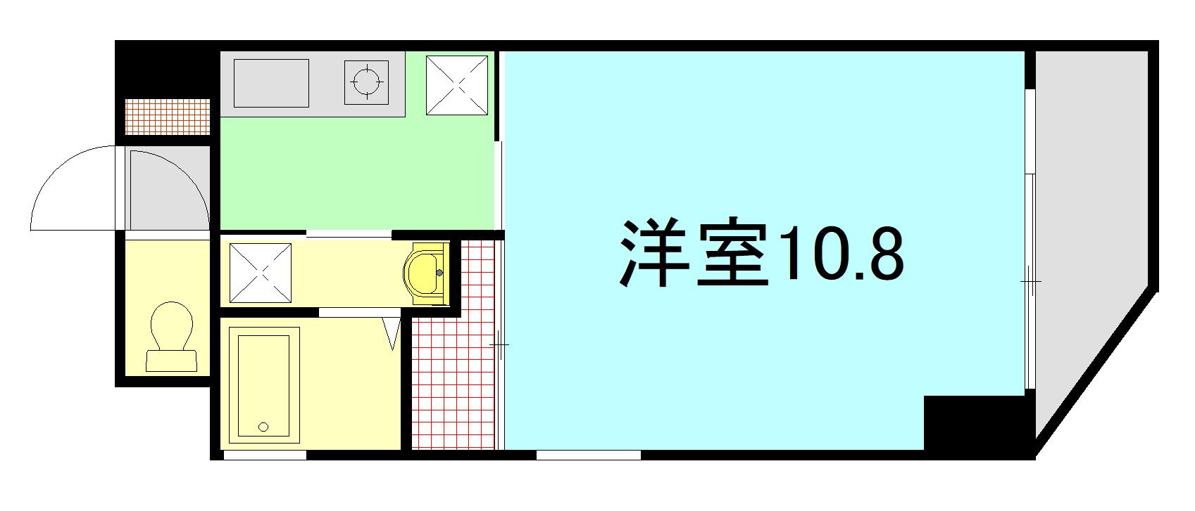 若草M・Eビル(1K/4階)の間取り写真
