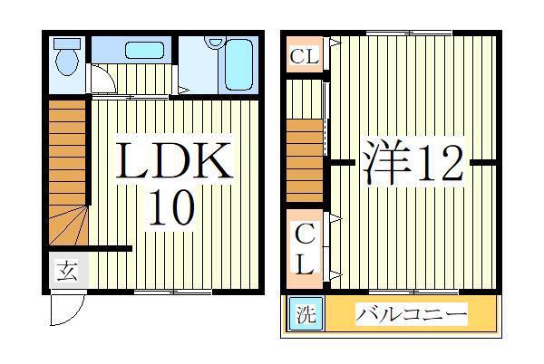 吉岡ハイツ(1LDK/1階)の間取り写真