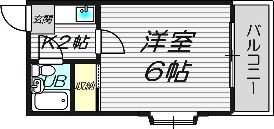 コーポウエスト守口(1K/3階)の間取り写真
