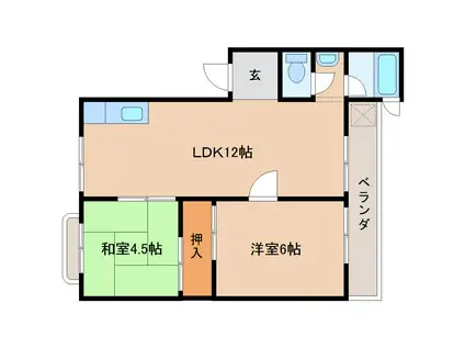 FSマンション栄町(2LDK/4階)の間取り写真