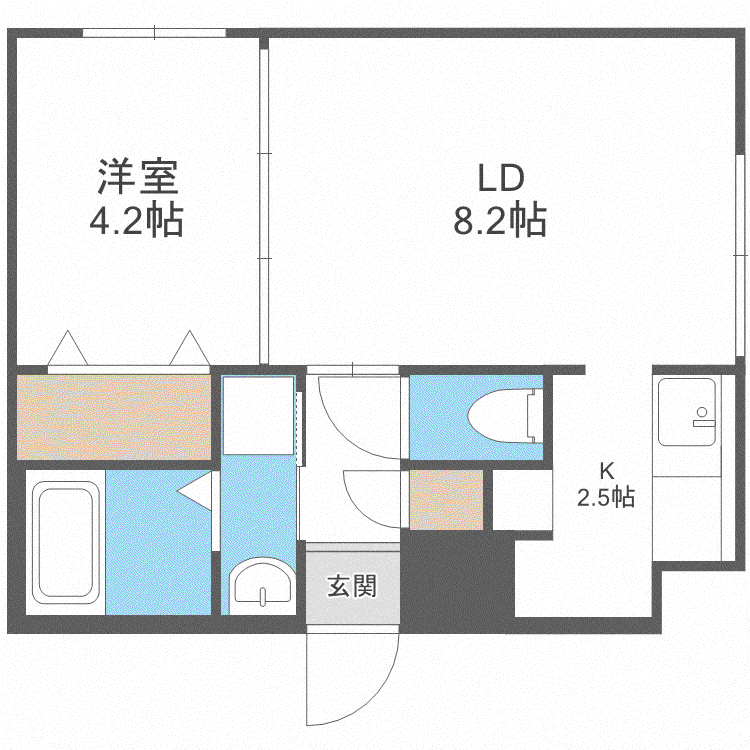 ALBA-DS発寒南(1LDK/4階)の間取り写真