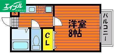 ハイツマスカットI(1K/2階)の間取り写真