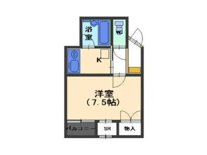 メゾン一刻(1K/1階)の間取り写真