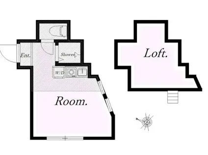ユナイト安針塚クローネンブルグ(ワンルーム/2階)の間取り写真