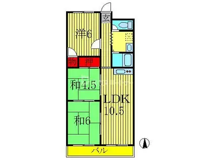 サンライフ天王台(3LDK/10階)の間取り写真
